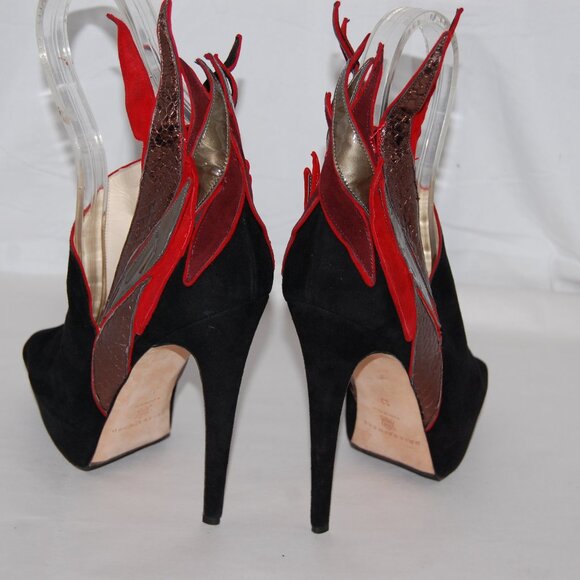 EU37/US7❤️Brian Atwood Suede Leather High Heel Platform Ankle Boots Bootie ITALY - Picture 8 of 15